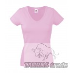 Lady-fit Valueweight V-neck T